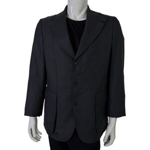 Luca Venturini Men's Classic Grey Virgin Wool 3 Button Blazer Size 42 USA 52 ITA